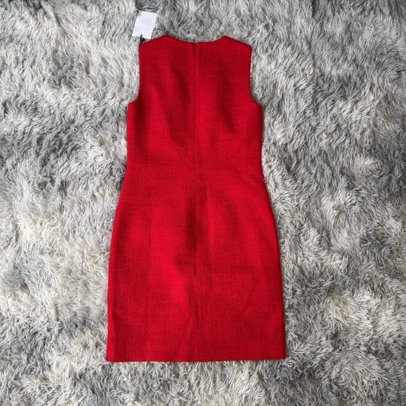 ❤️NWT Theory Lunar Red Tweed Shift Dress Mini Size 00 XS Sleeveless Knee Length - Picture 6 of 8